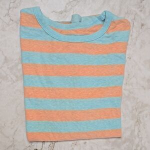 Cat & Jack Boys XL (14) Blue and Orange Striped Tee